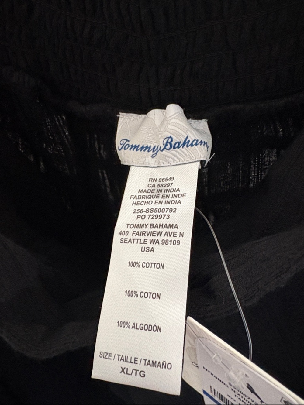 NWT [Tommy Bahama] Mykonos Textured Cover-Up Sarong Pants in Black Women’s XL - Picture 10 of 11